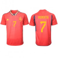 Dres Španielsko Alvaro Morata #7 Domáci MS 2022 Krátky Rukáv
